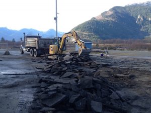 The construction site at Carbon Engineering's Direct Air Capture pilot plant on a bright day outside